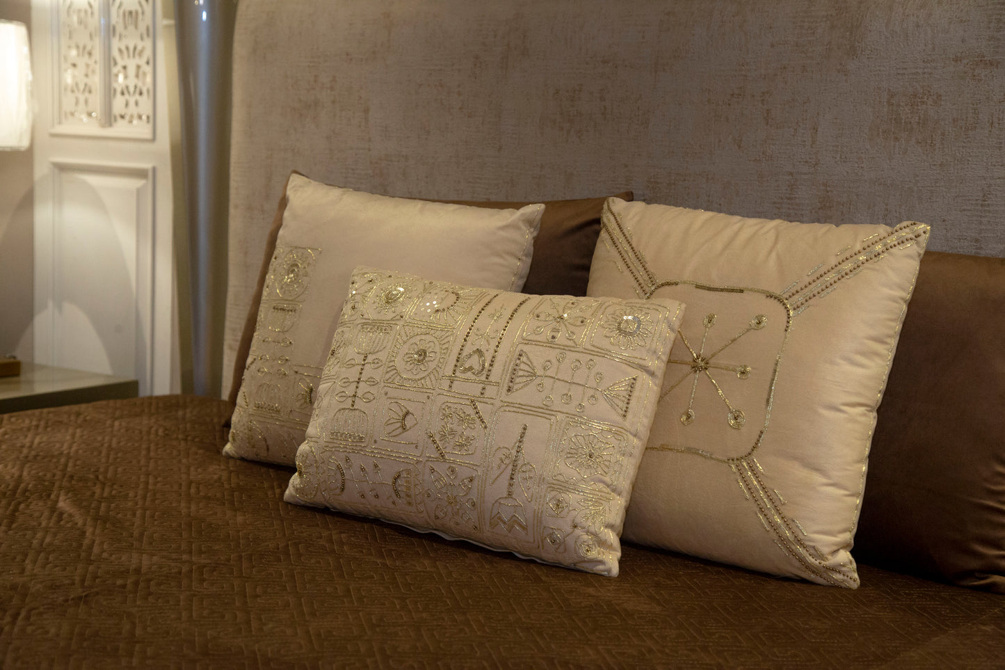 NIRVANAA ( Bedcover With Two Pillow Cover And 3 Cushion Cover And A Runner)