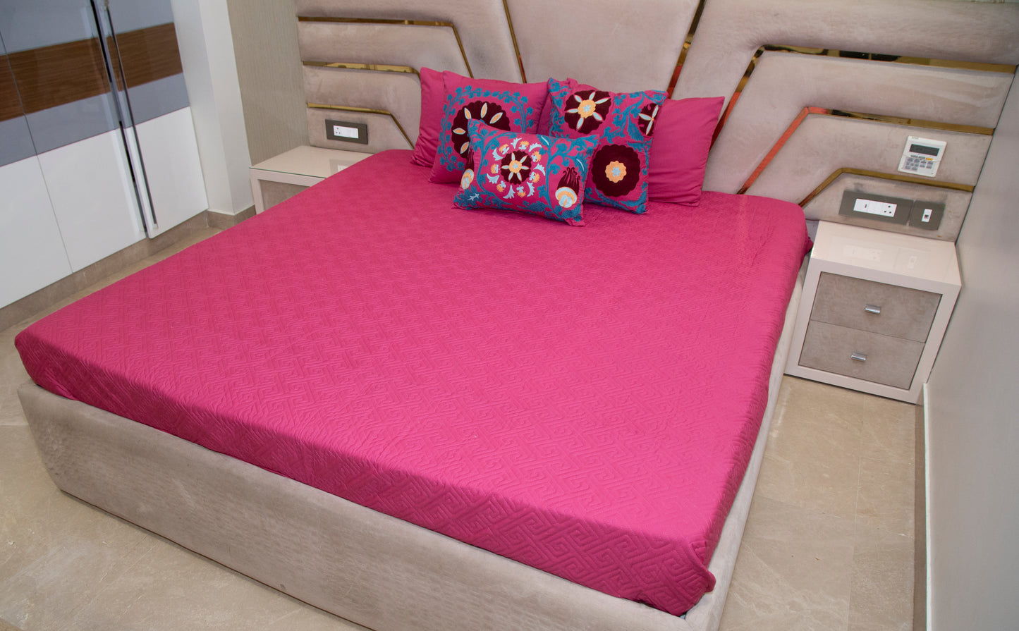 Suzani (Set of Quilted bedcover with two pillow cover)