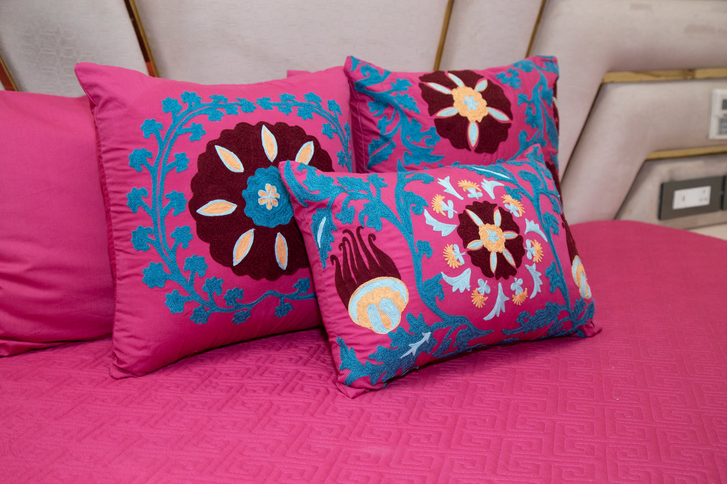 Suzani (Set of Quilted bedcover with two pillow cover)